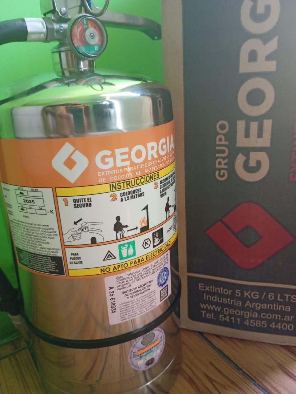 Matafuego gastronómico Clase K de 6 litros homologado