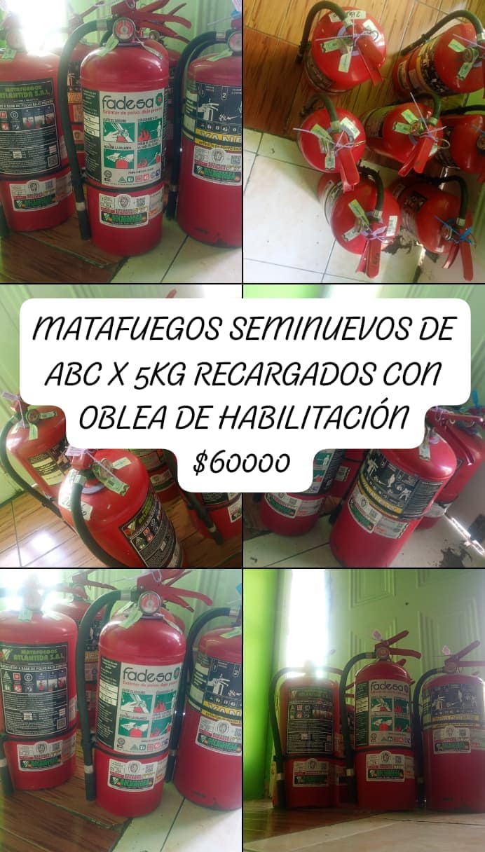 Matafuego seminuevo ABC de 5 kg recargado con oblea de habilitación